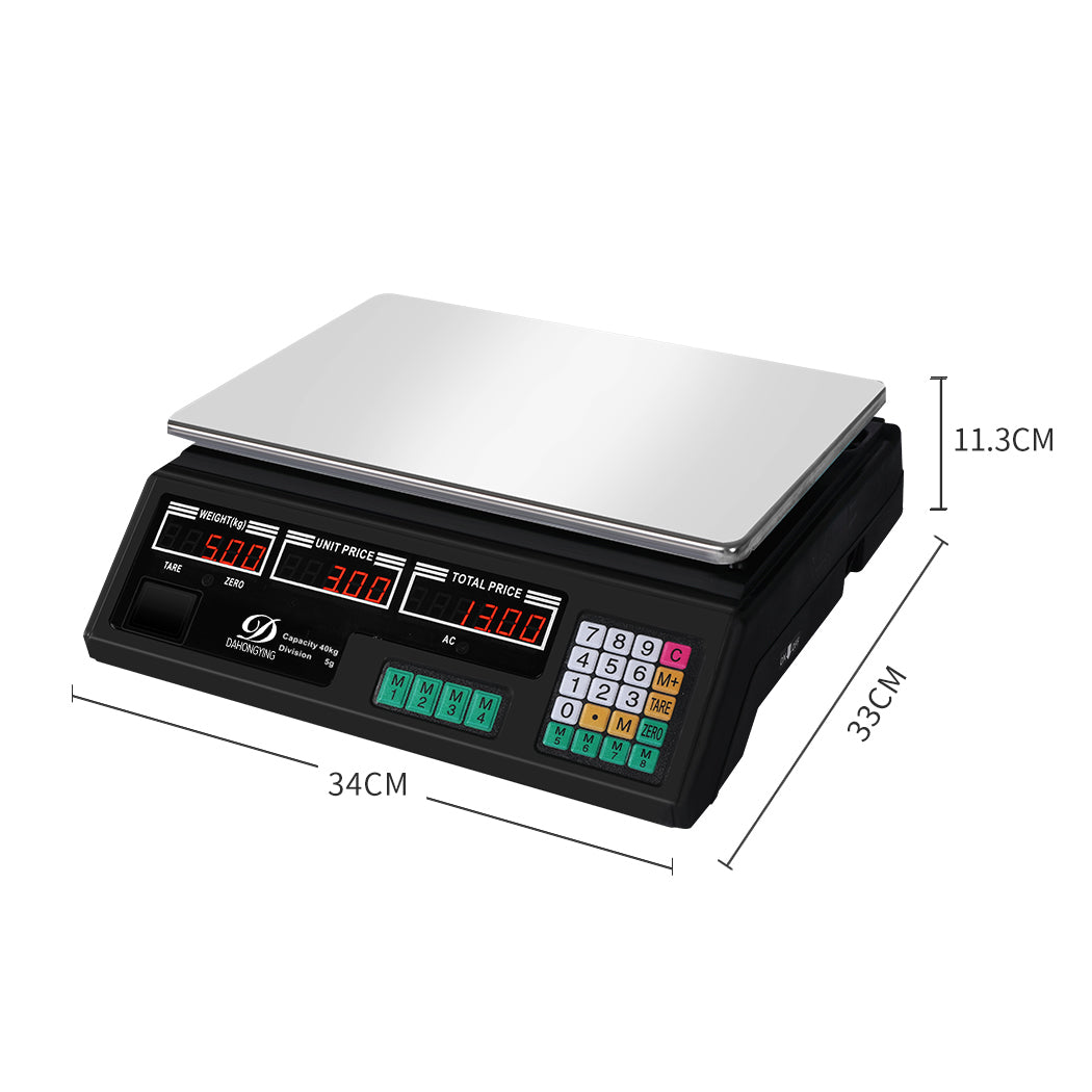 Commercial Digital Kitchen Scales LCD Shop 40KG Food Weight Electronic Scale - image3