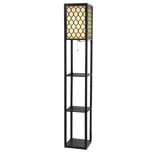 Floor Lamp Storage Shelf LED Lamps Vintage Standing Reading Light Bedroom - image1
