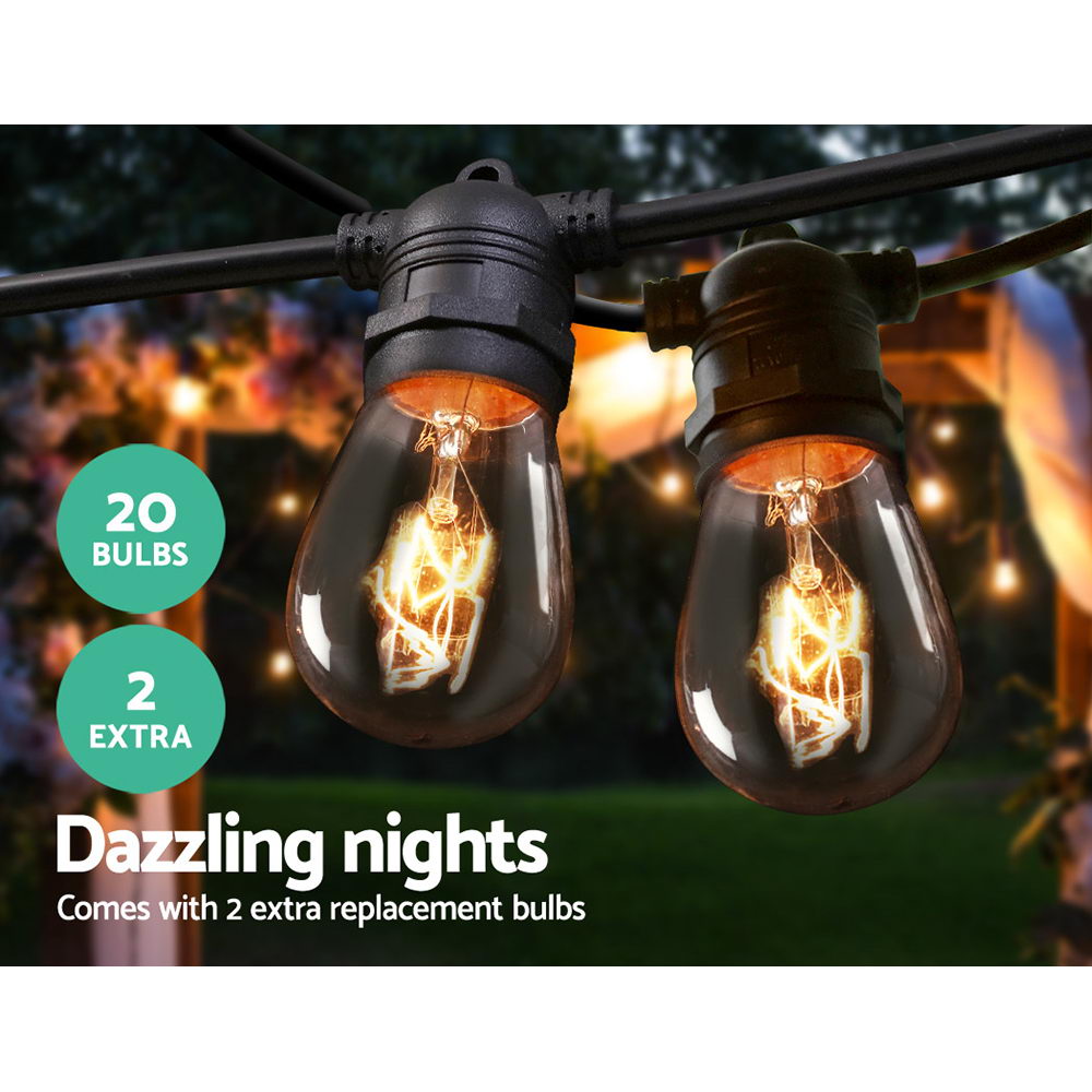 20m Festoon String Lights Christmas Bulbs Party Wedding Garden Party - image3