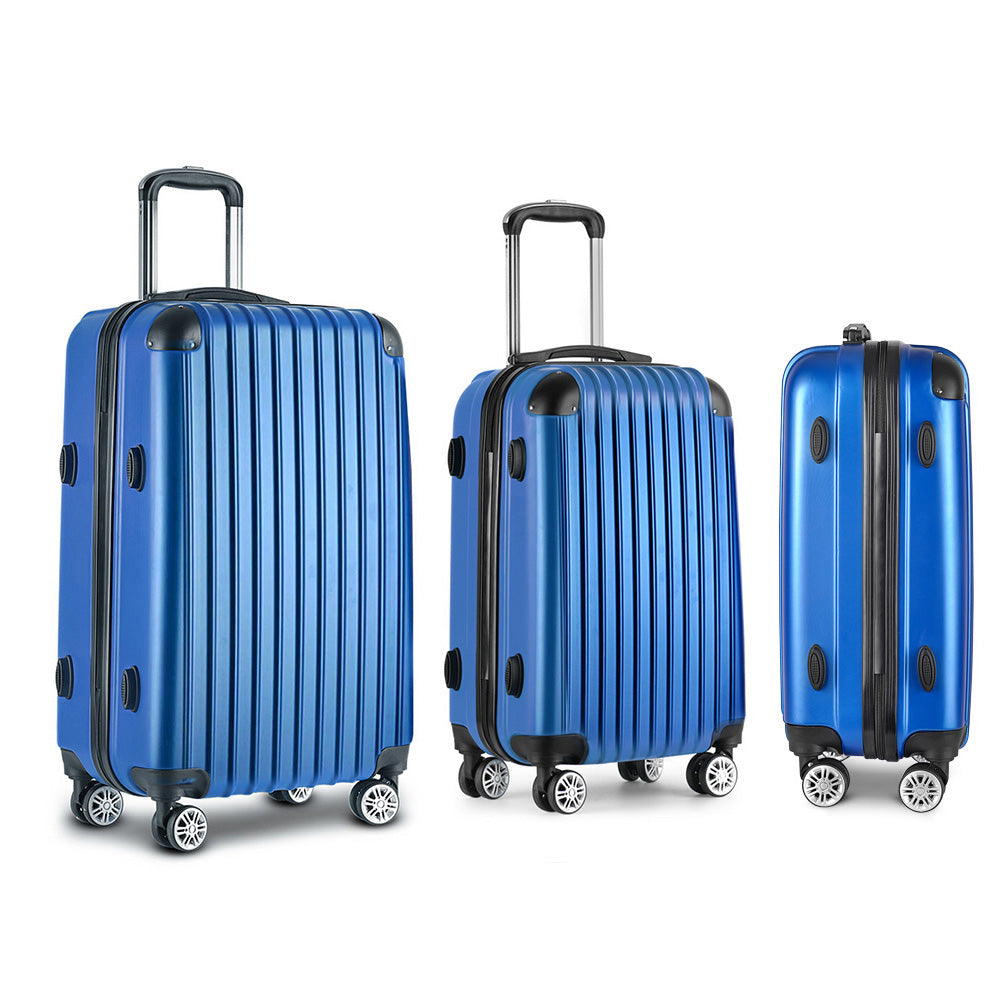 3pcs Luggage Set Travel Suitcase Storage Organiser TSA lock Blue - image3