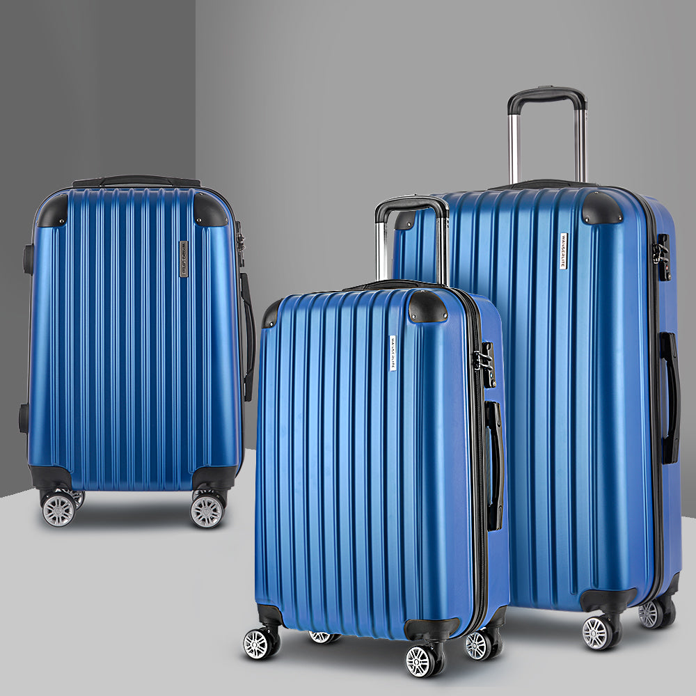 3pcs Luggage Set Travel Suitcase Storage Organiser TSA lock Blue - image7