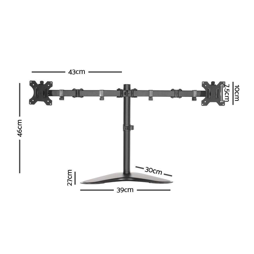 Monitor Arm Stand Dual Black - image2