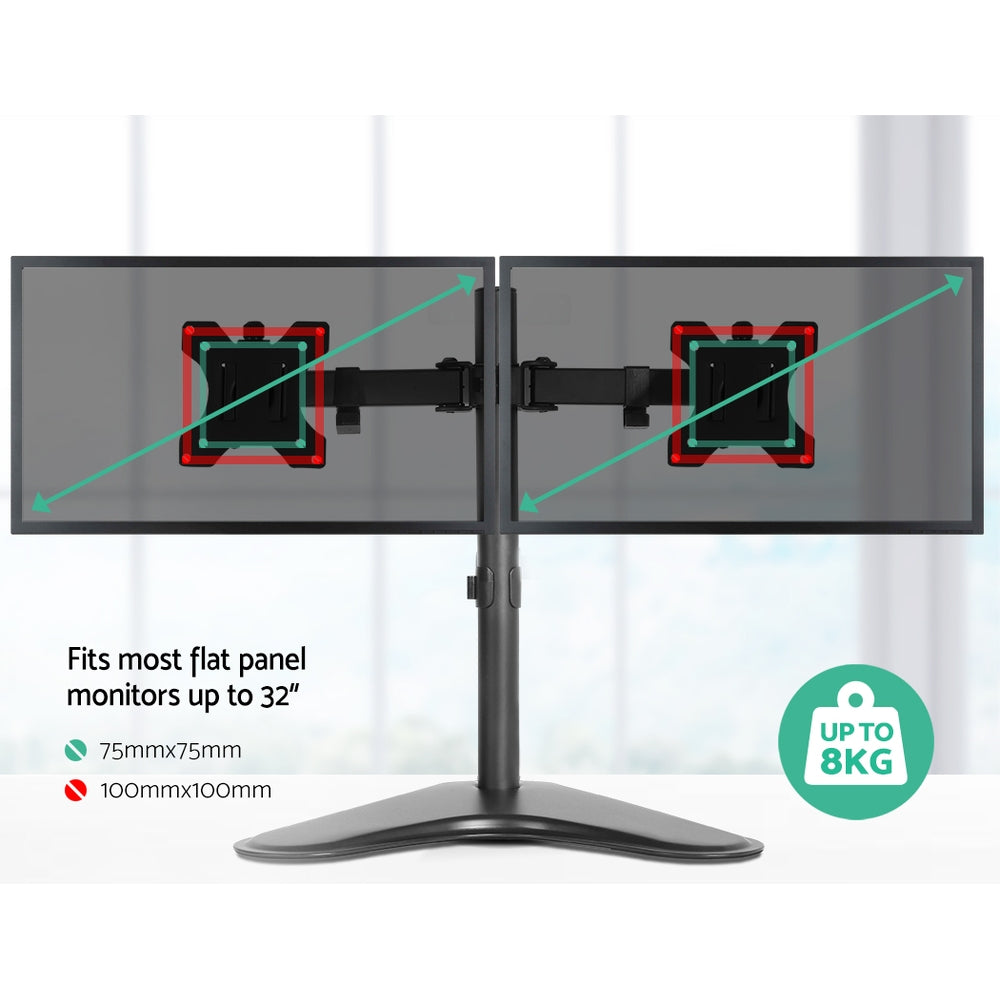 Monitor Arm Stand Dual Black - image5