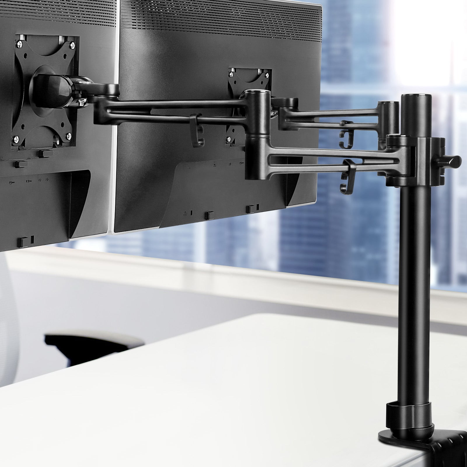 Monitor Arm Mount Dual Black - image7