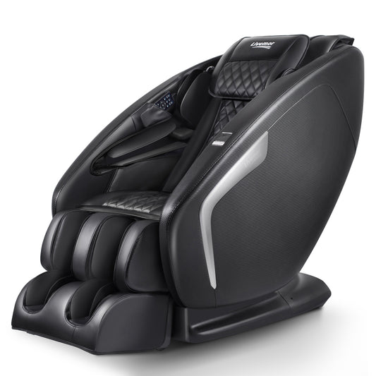 3D Electric Massage Chair Shiatsu SL Track Full Body 58 Air Bags Black - image1