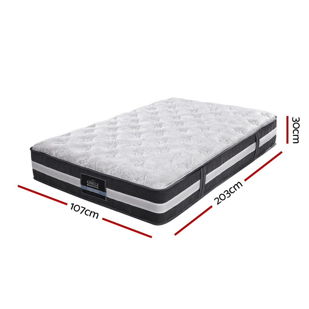 Giselle King Single Mattress Bed Size 7 Zone Pocket Spring Medium Firm Foam 30cm - image2