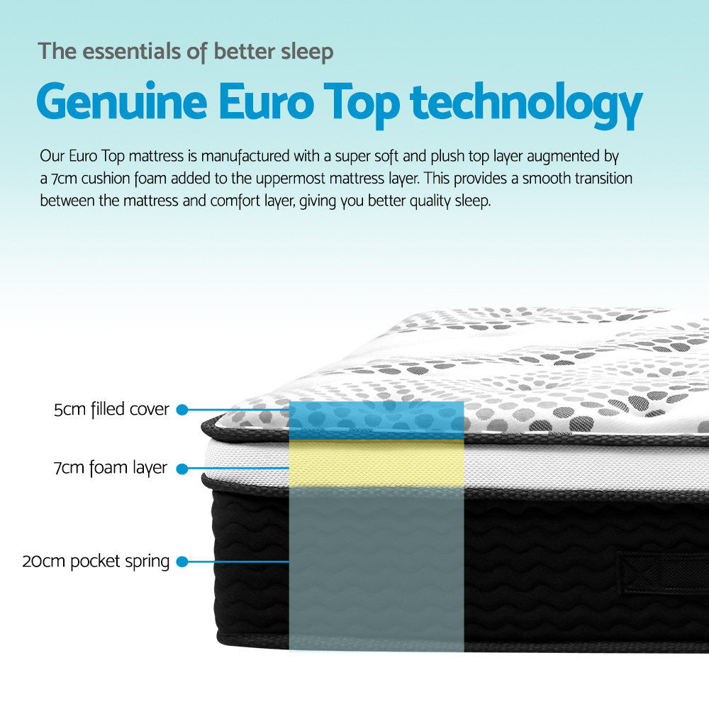 Bedding Como Euro Top Pocket Spring Mattress 32cm Thick ‚Äì King - image5