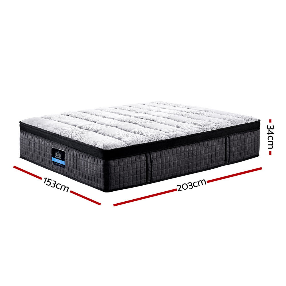 QUEEN Bed Mattress 9 Zone Pocket Spring Latex Foam Medium Firm 34cm - image2