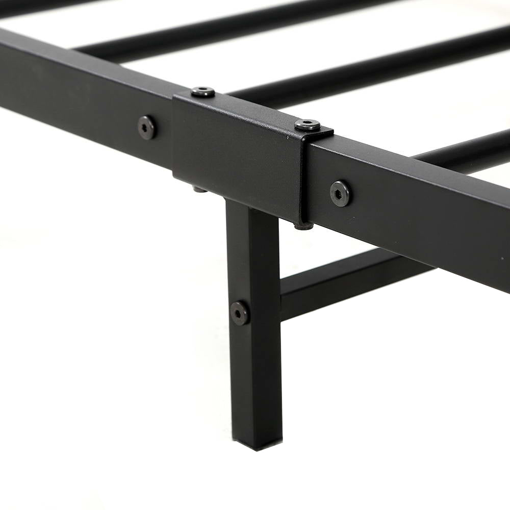 Metal Bed Frame Double Size Mattress Base Platform Foundation Black Dane - image3