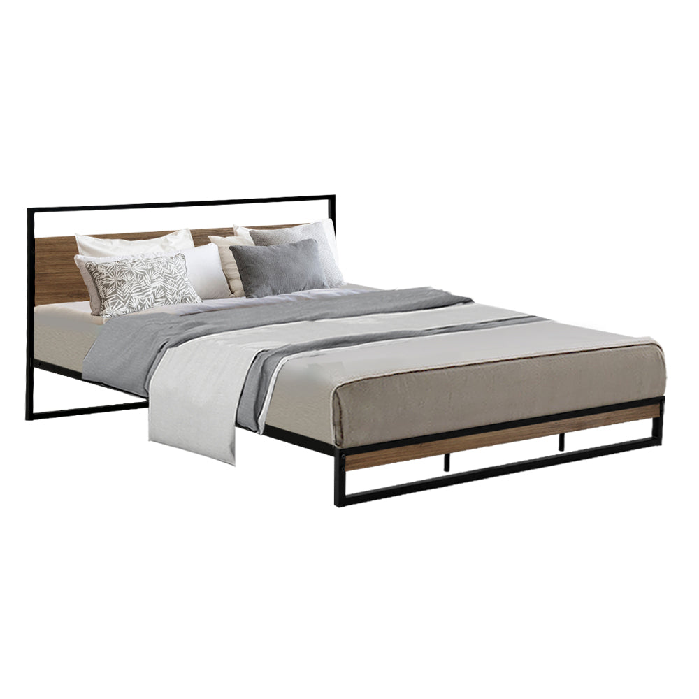 Metal Bed Frame King Size Mattress Base Platform Foundation Black Dane - image1