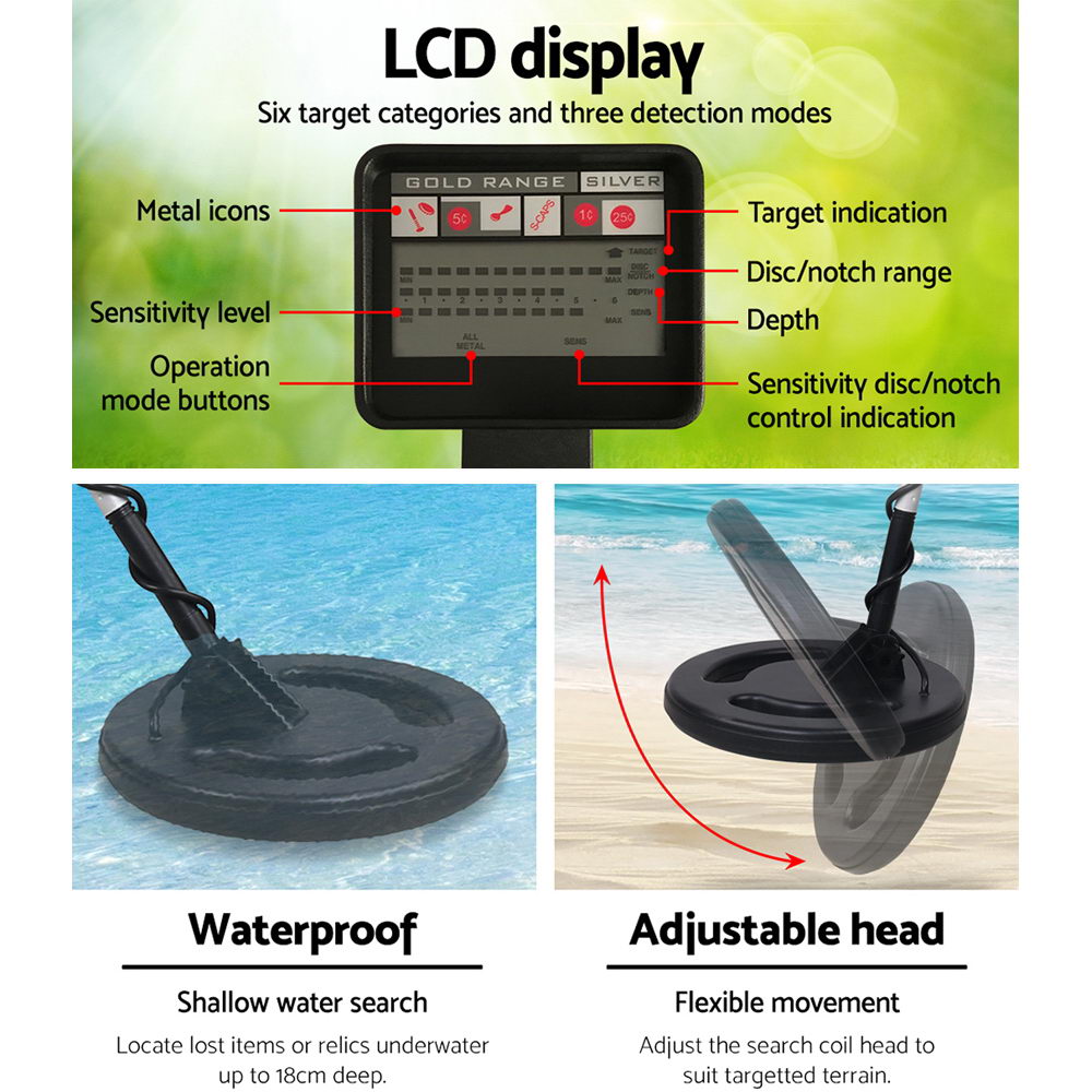 LCD Screen Metal Detector with Headphones - Black - image4