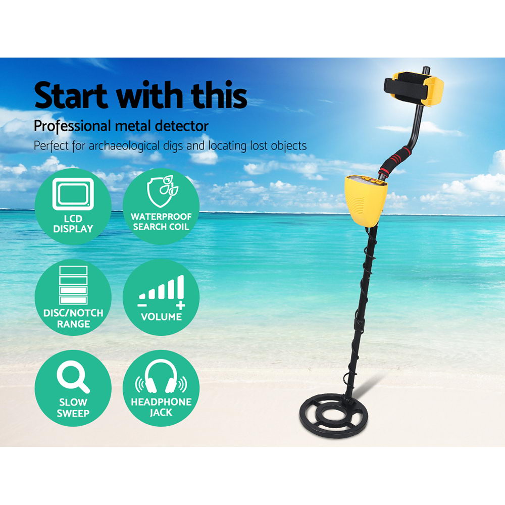 LCD Screen Metal Detector with Headphones - Yellow - image3