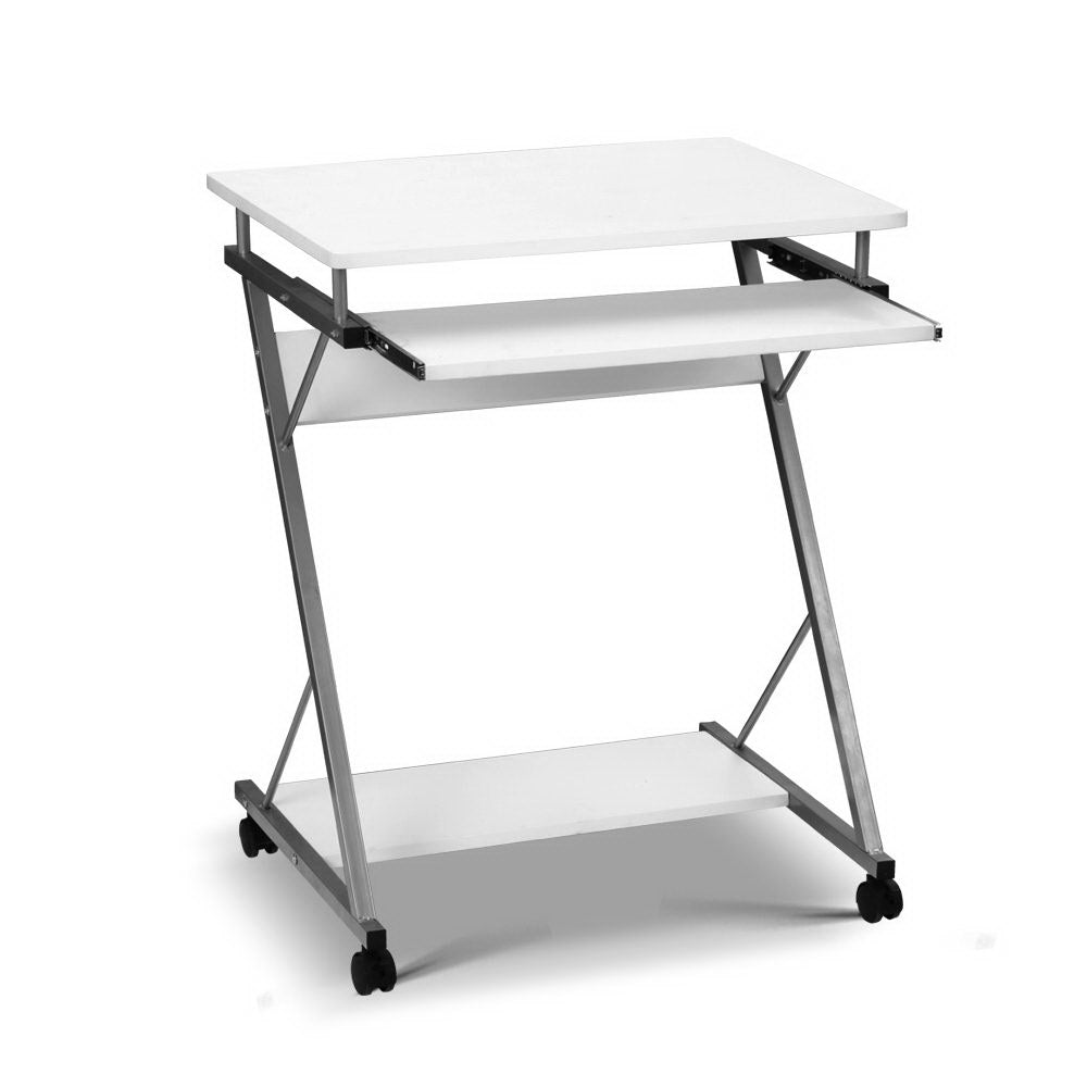 Metal Pull Out Table Desk - White - image1