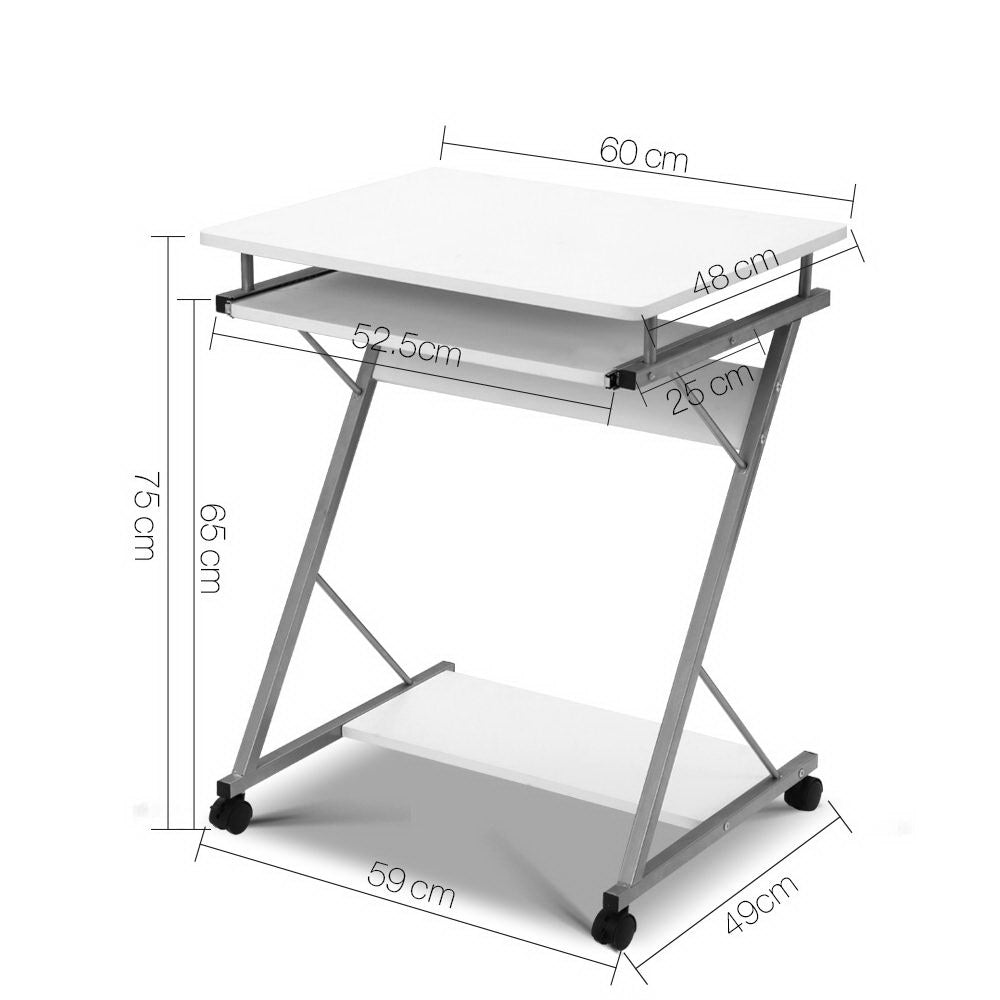 Metal Pull Out Table Desk - White - image2