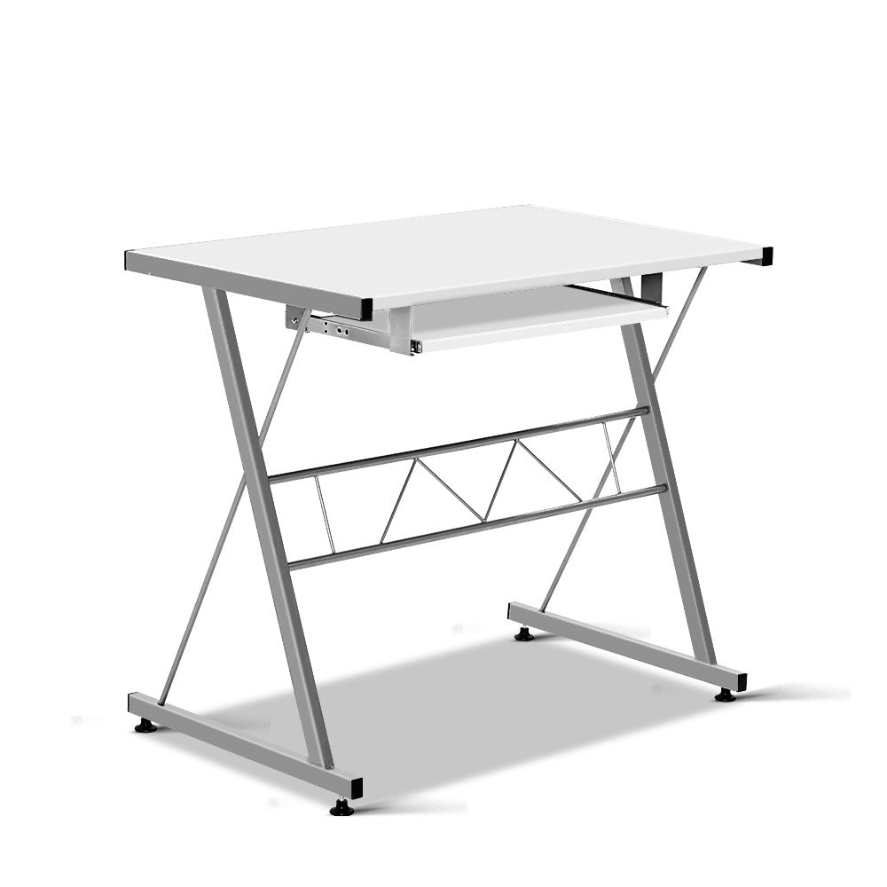 Corner Metal Pull Out Table Desk - White - image4