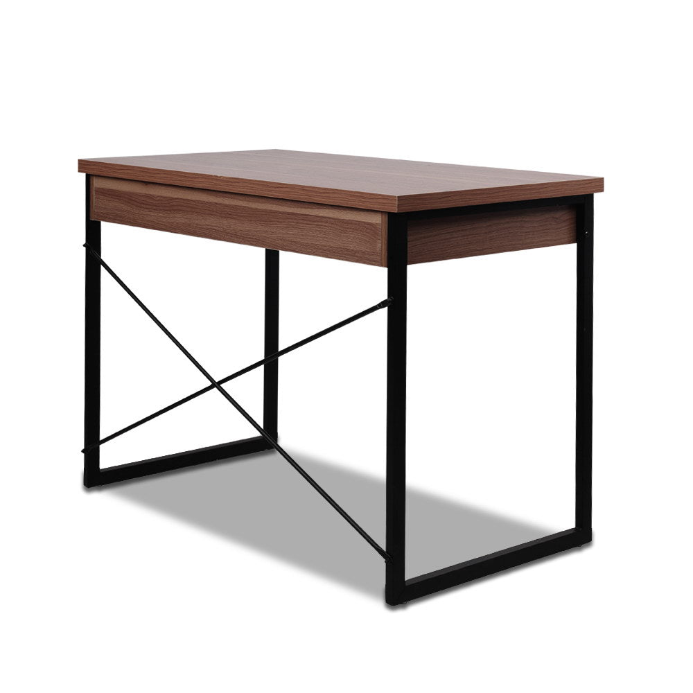 Metal Desk with Drawer - Walnut - image3