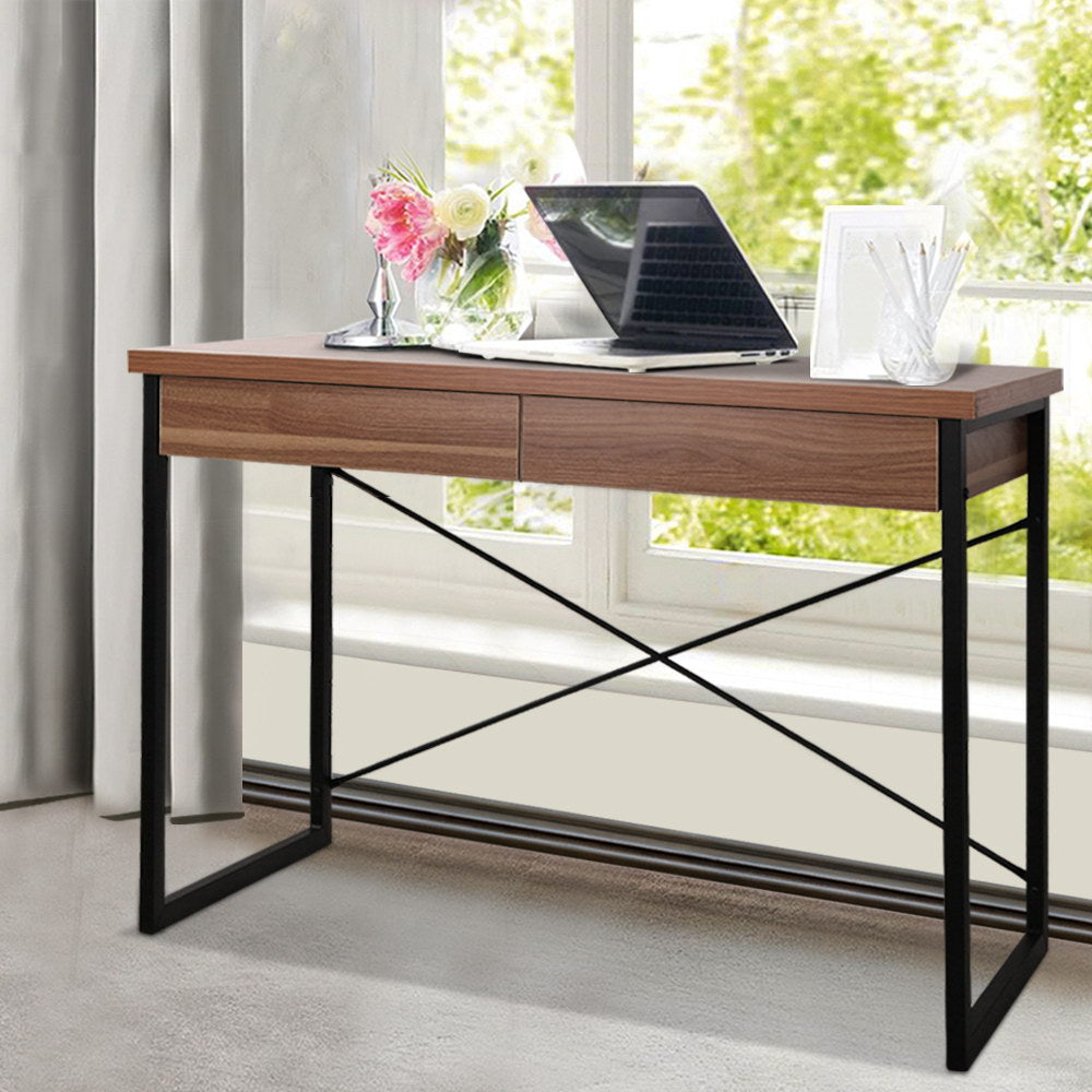 Metal Desk with Drawer - Walnut - image7