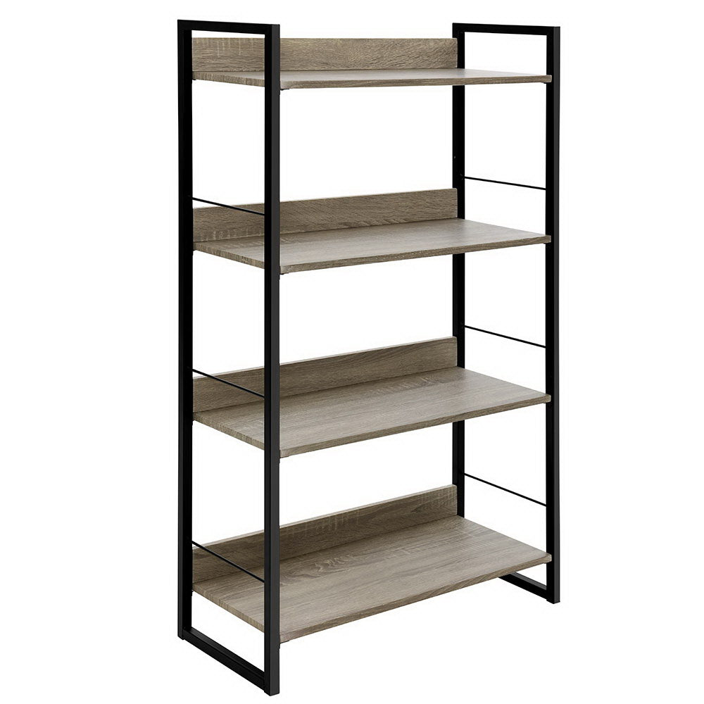 Book Shelf Display Shelves Corner Wall Wood Metal Stand Hollow Storage - image1