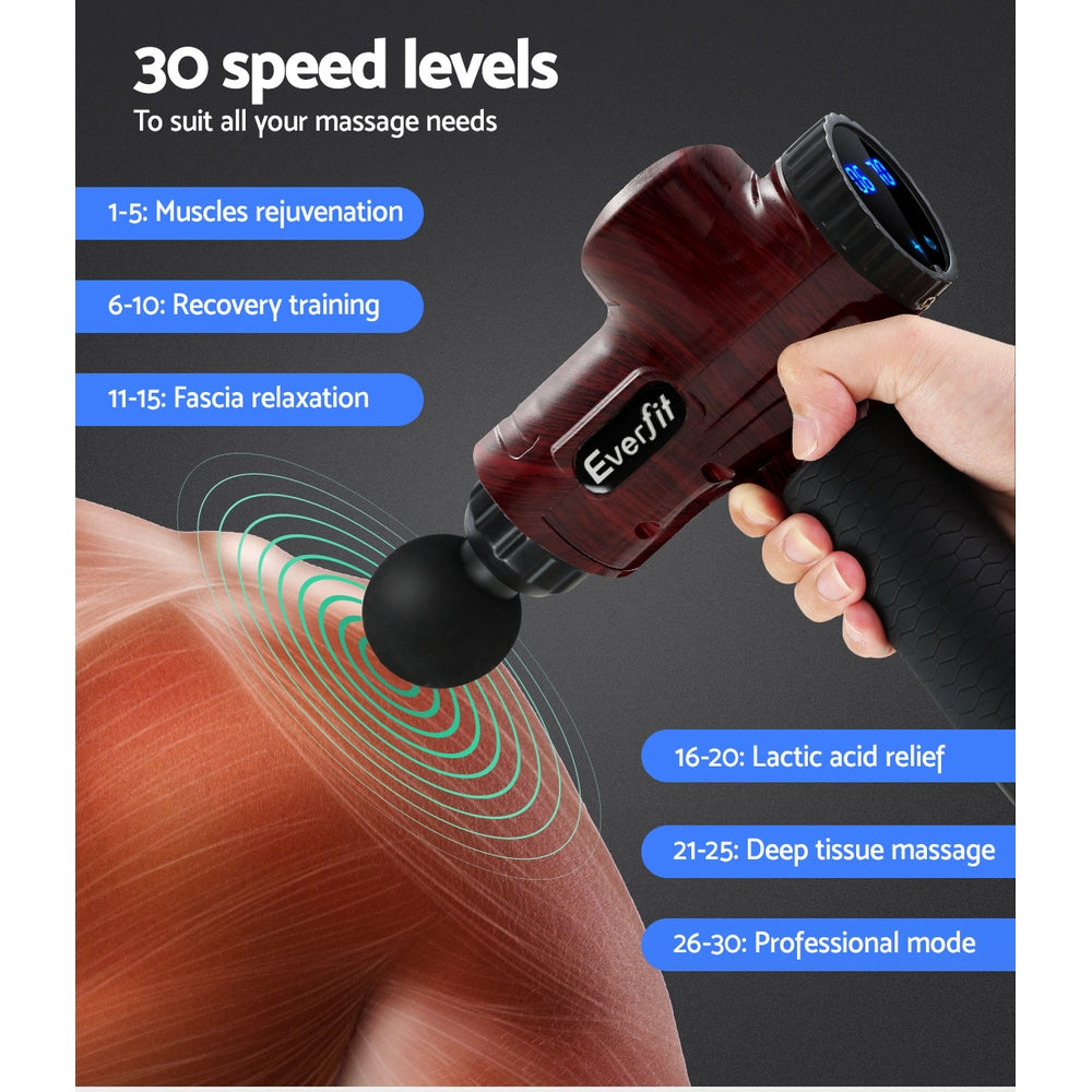 Everfit Massage Gun 6 Heads Electric Massager LCD Vibration Percussion Relief - image6