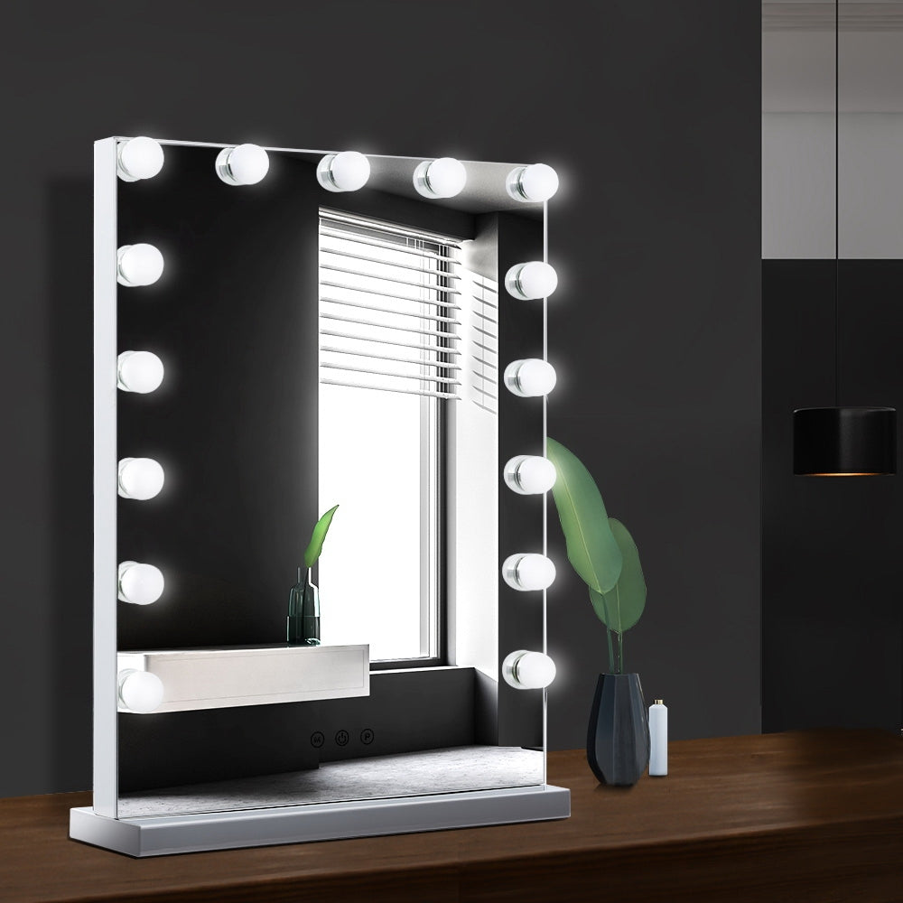 Hollywood Makeup Mirror With Light 15 LED Bulbs Lighted Frameless - image7