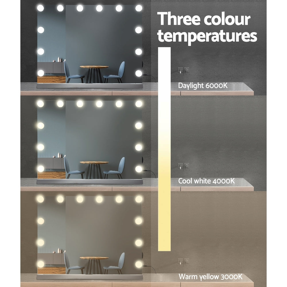 Hollywood Frameless Makeup Mirror With 15 LED Lighted Vanity Beauty 58cm x 46cm - image5