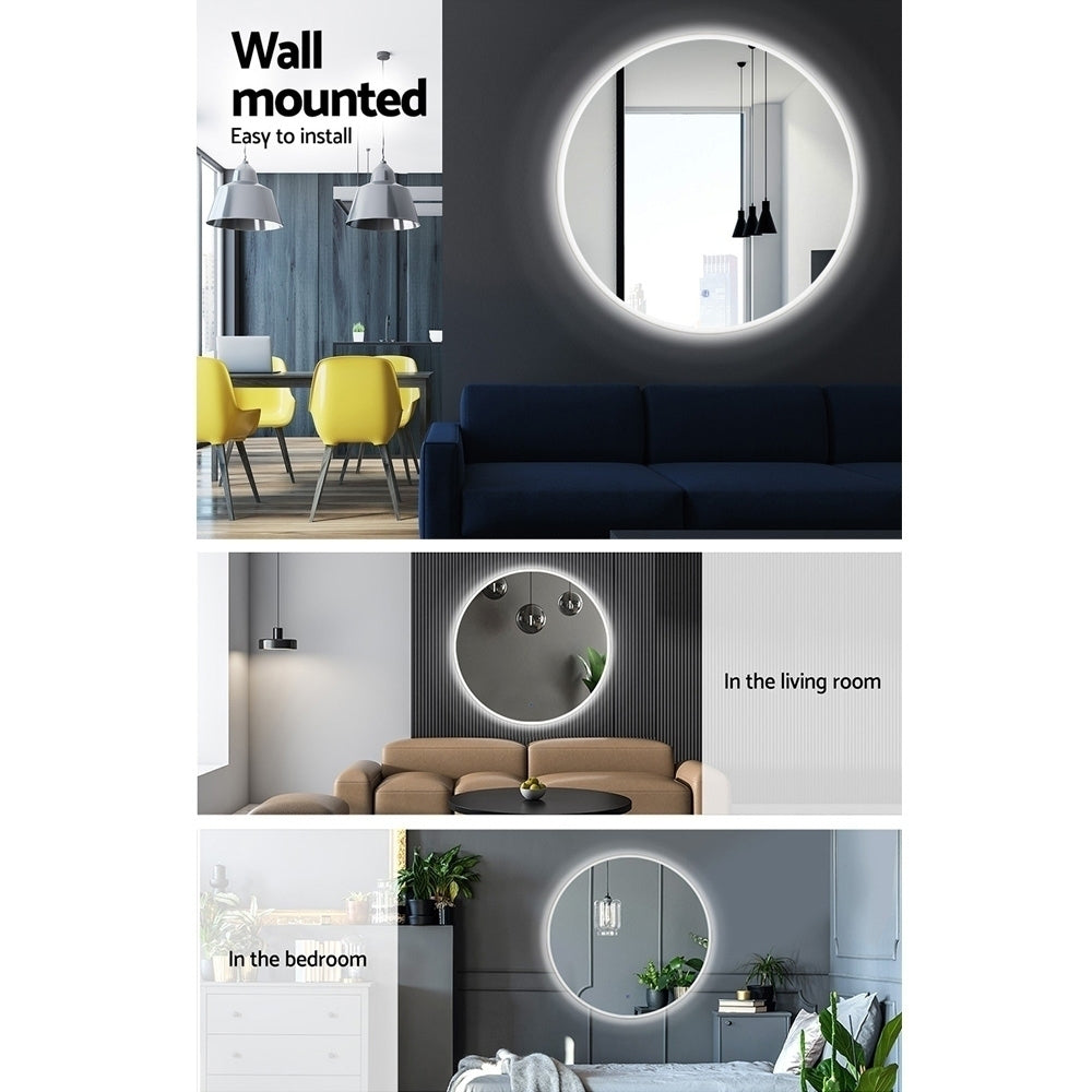 LED Wall Mirror Bathroom Mirrors With Light 90CM Decor Round Decorative - image6