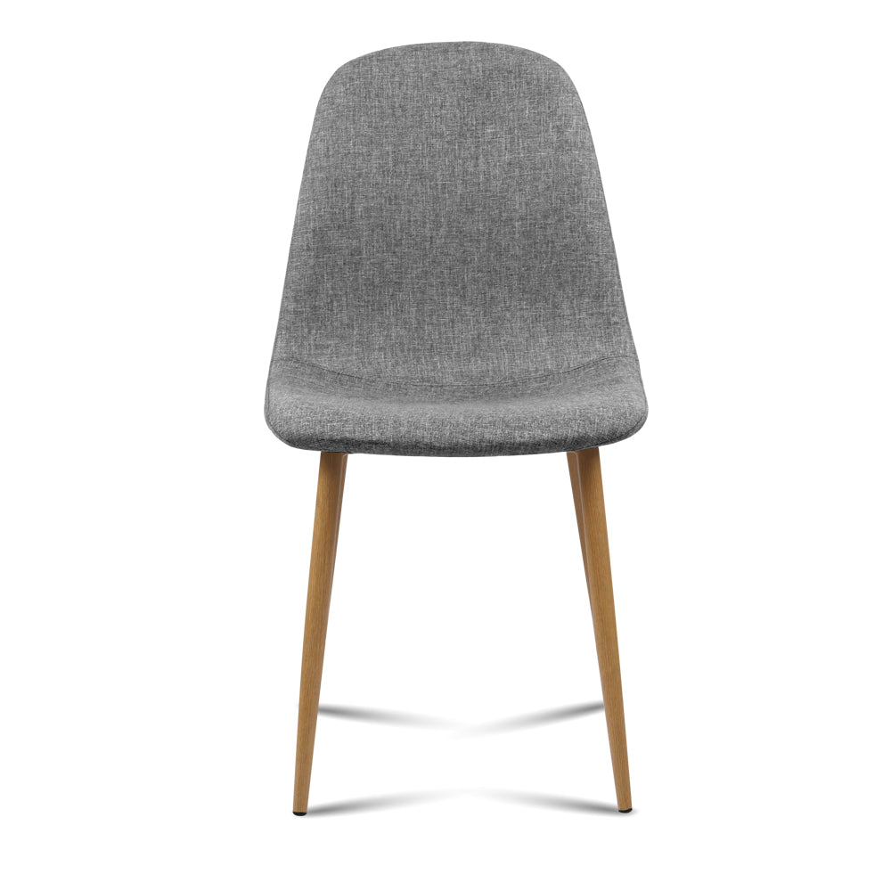 Set of 4 Adamas Fabric Dining Chairs - Light Grey - image3