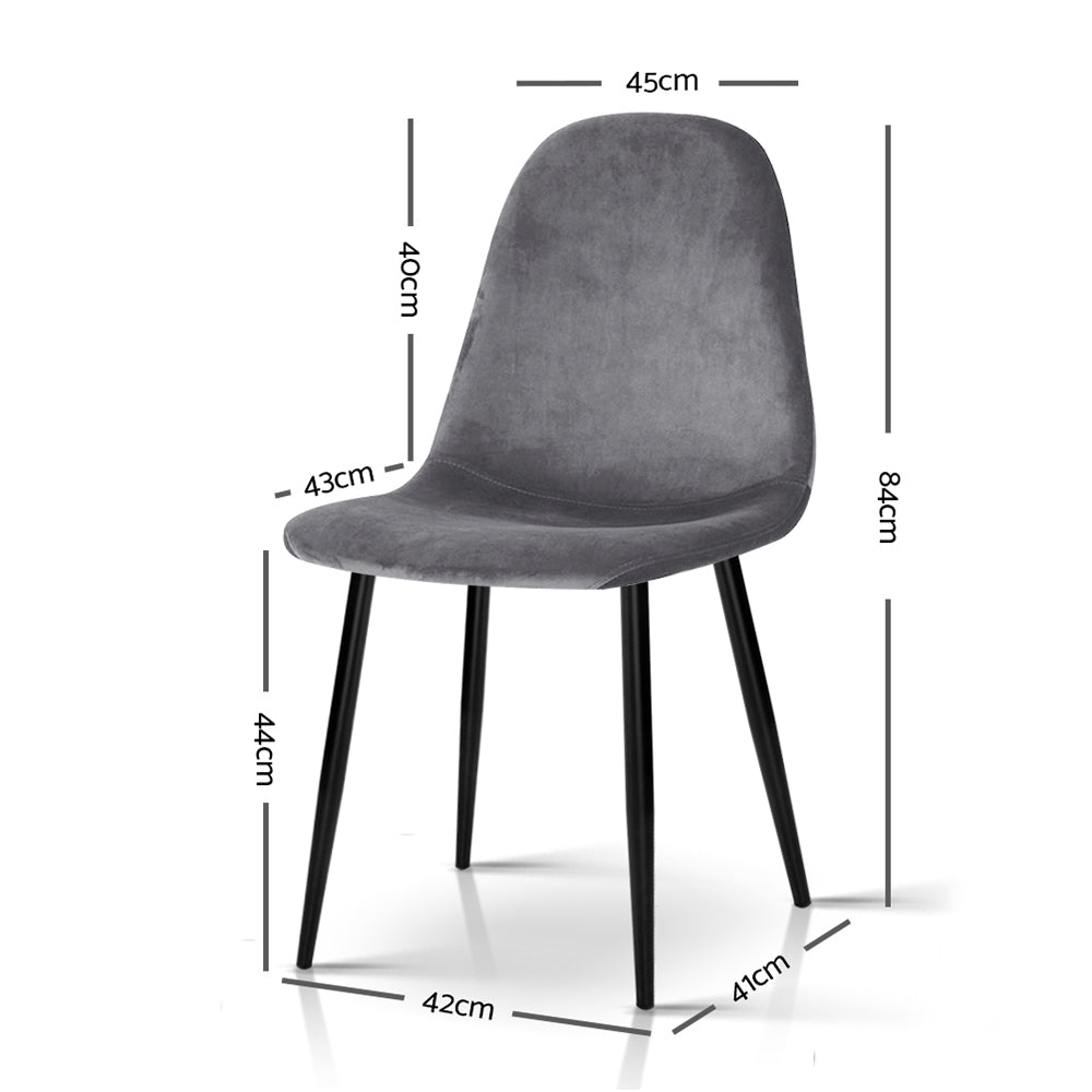 4 X Dining Chairs Dark Grey - image2