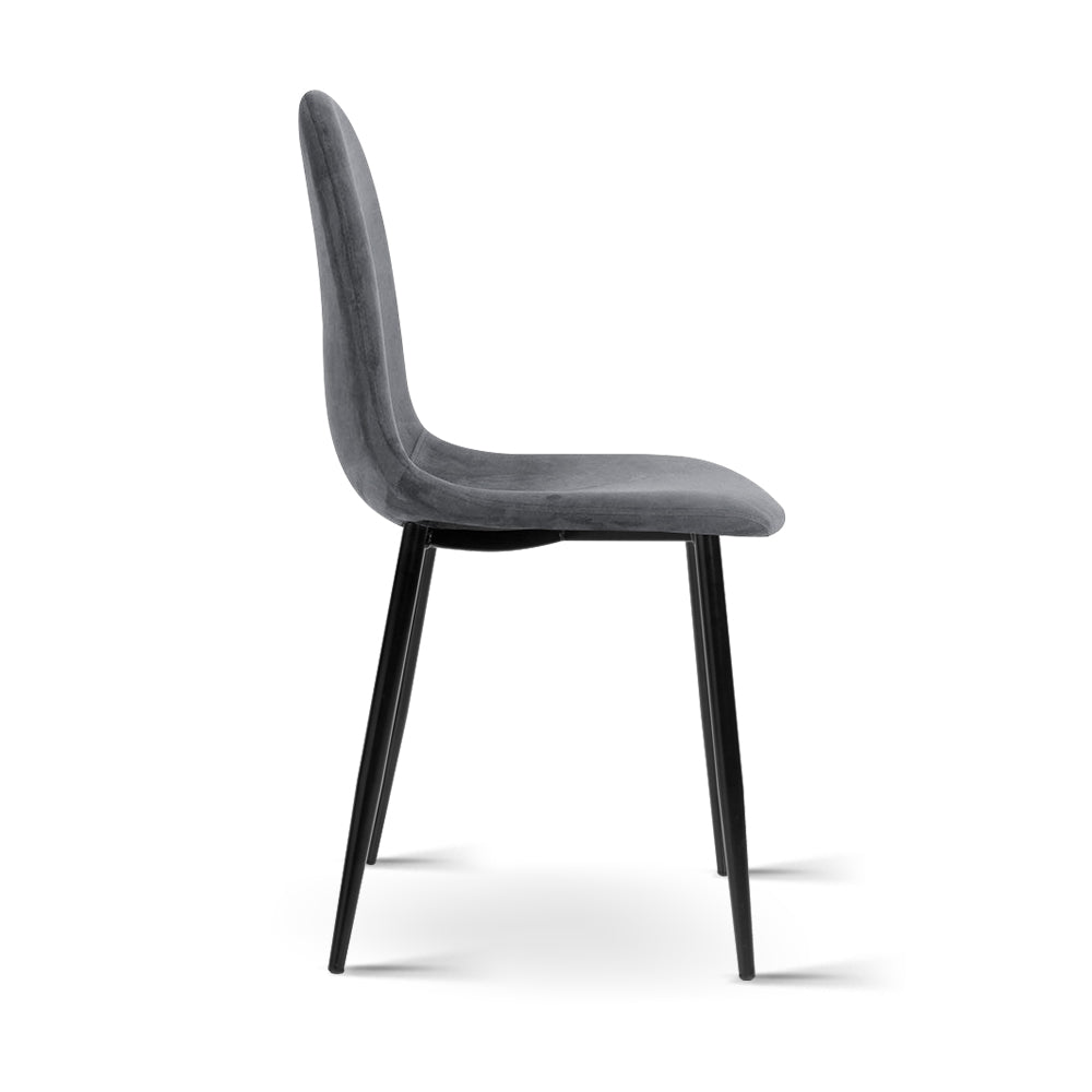 4 X Dining Chairs Dark Grey - image4