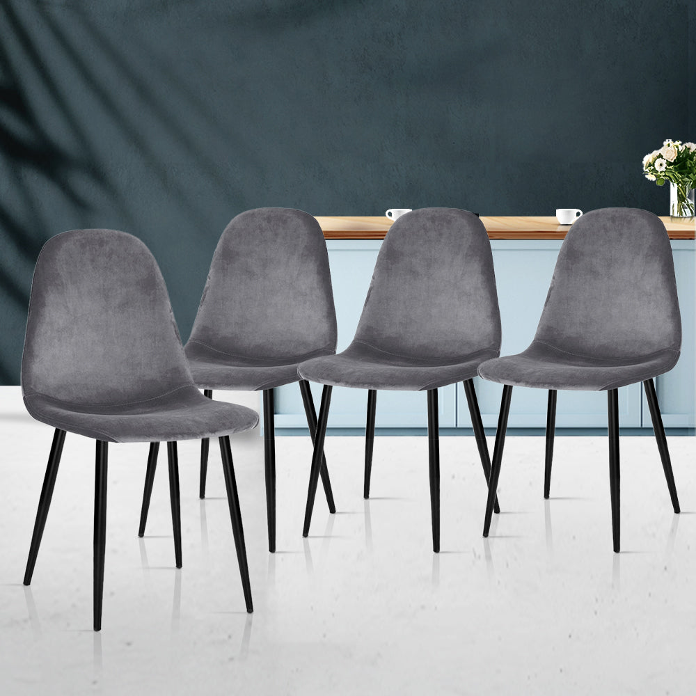 4 X Dining Chairs Dark Grey - image8