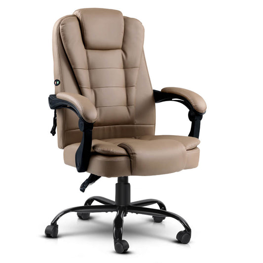Massage Office Chair PU Leather Recliner Computer Gaming Chairs Espresso - image1