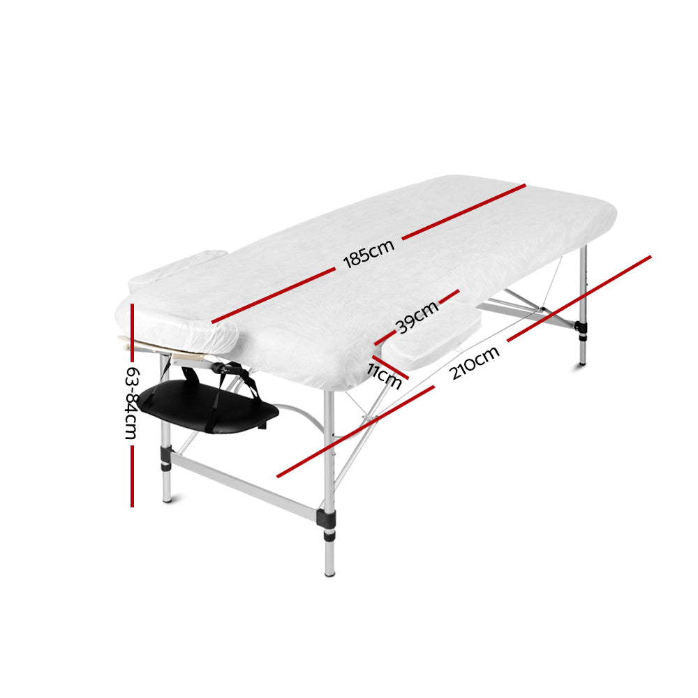 3 Fold Portable Aluminium Massage Table - Black - image2