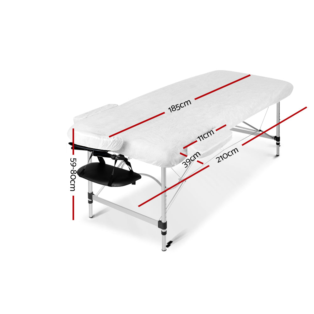 3 Fold Portable Aluminium Massage Table - Green & Black - image2