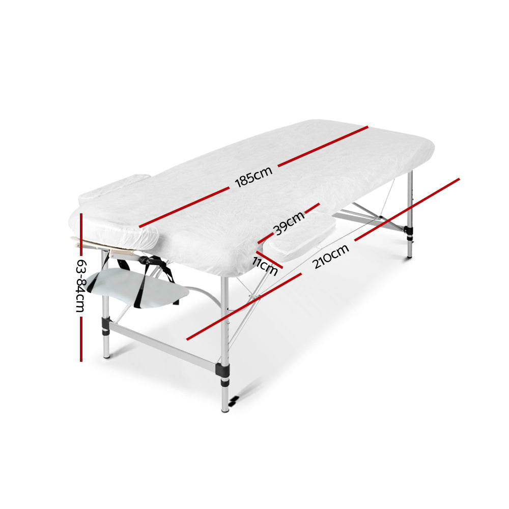 3 Fold Portable Aluminium Massage Table - White - image2