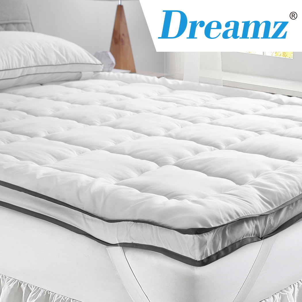 DreamZ Bedding Luxury Pillowtop Mattress Topper Mat Pad Protector Cover Single - image7