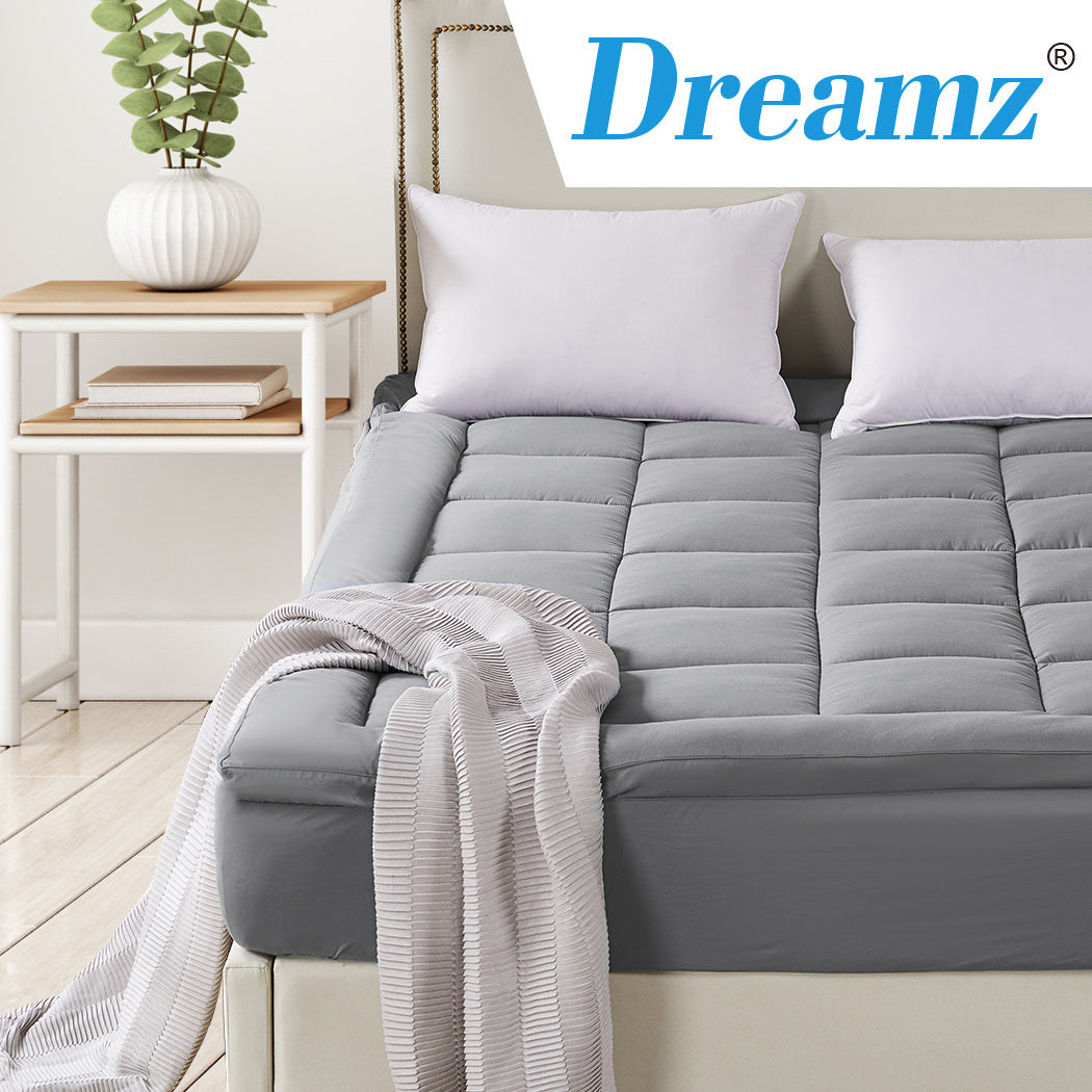 Dreamz Mattress Topper Bamboo Fibre Luxury Pillowtop Mat Protector Cover King - image16