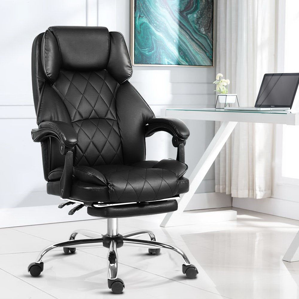 Office Chair Gaming Computer Executive Chairs Leather Seat Recliner - image8