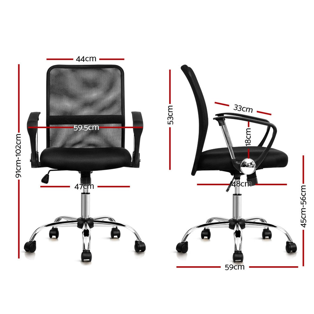 Office Chair Gaming Chair Computer Mesh Chairs Executive Mid Back Black - image2