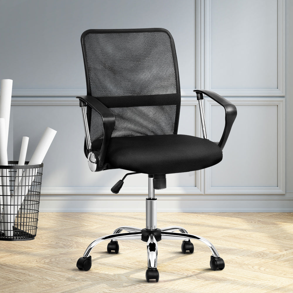 Office Chair Gaming Chair Computer Mesh Chairs Executive Mid Back Black - image7