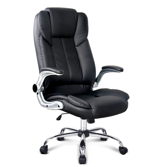 PU Leather Executive Office Desk Chair - Black - image1