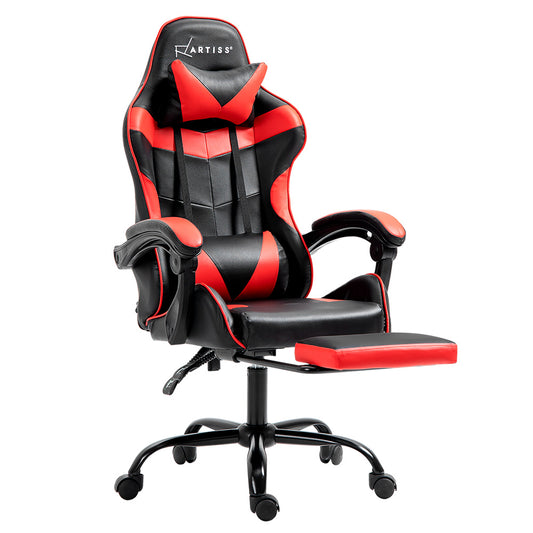 Office Chair Gaming Computer Executive Chairs Racing Seat Recliner Red - image1
