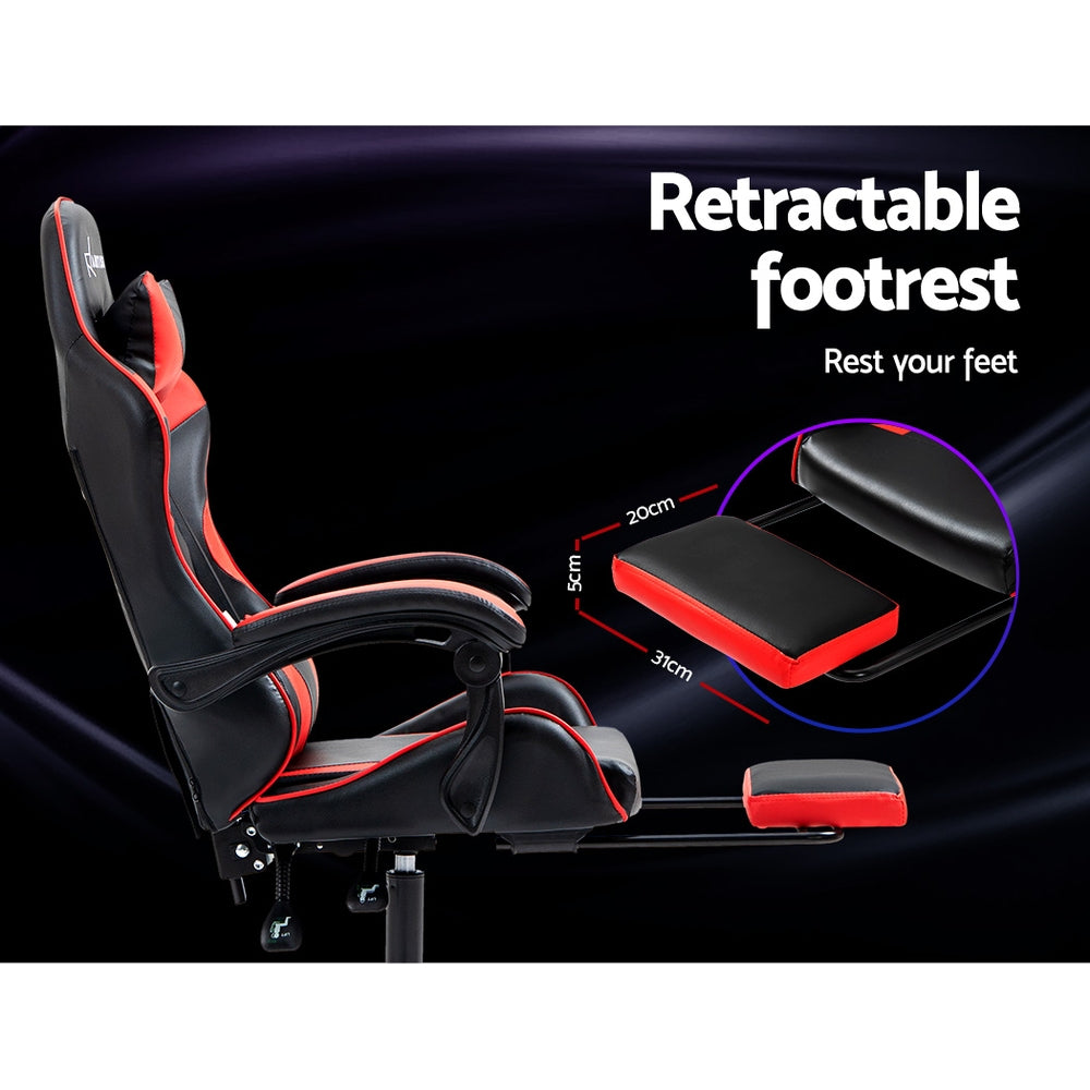 Office Chair Gaming Computer Executive Chairs Racing Seat Recliner Red - image7