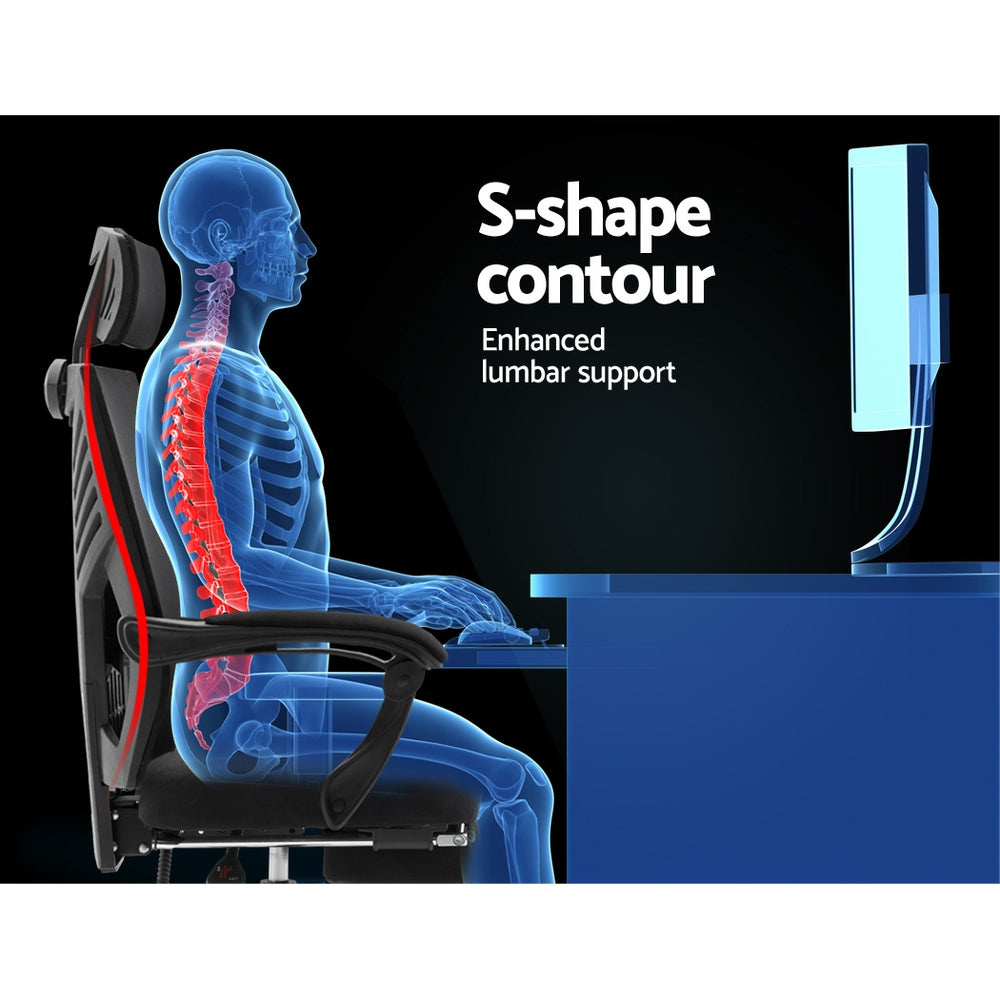 Gaming Office Chair Computer Desk Chair Home Work Recliner Black - image4