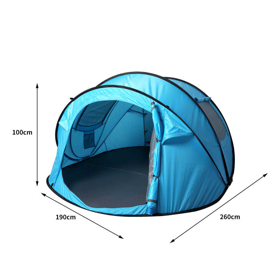 Mountview Pop Up Camping Tent Beach Outdoor Family Tents Portable 4 Person Dome - image3