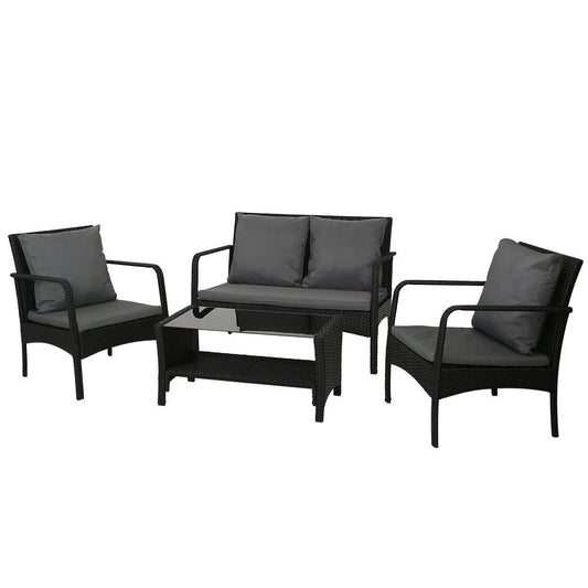 Outdoor Furniture Lounge Table Chairs Garden Patio Wicker Sofa Set - image1