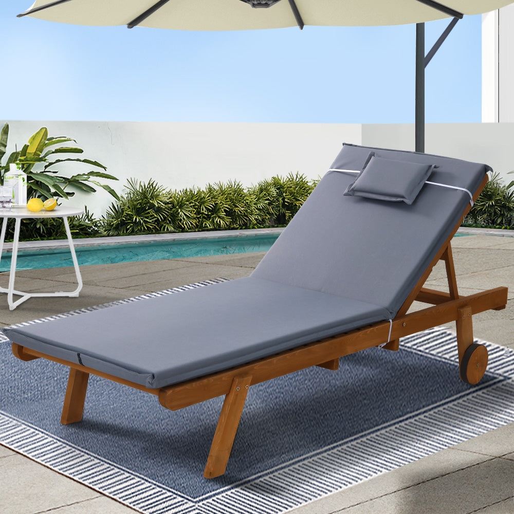 Gardeon Sun Lounge Wicker Lounger Day Bed Wheel Patio Outdoor Setting Furniture - image8