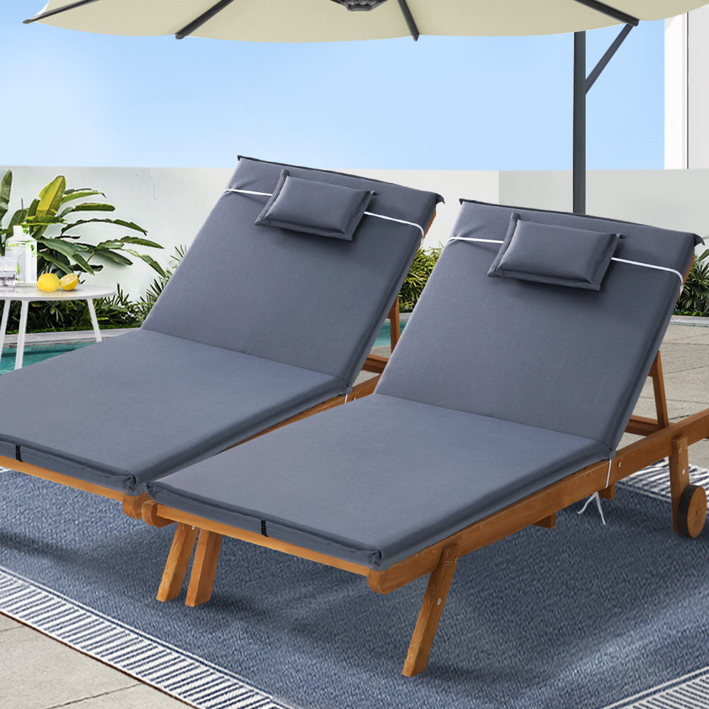 Gardeon Sun Lounger Wicker Lounge Day Bed Wheel Patio Outdoor Setting Furniture - image8