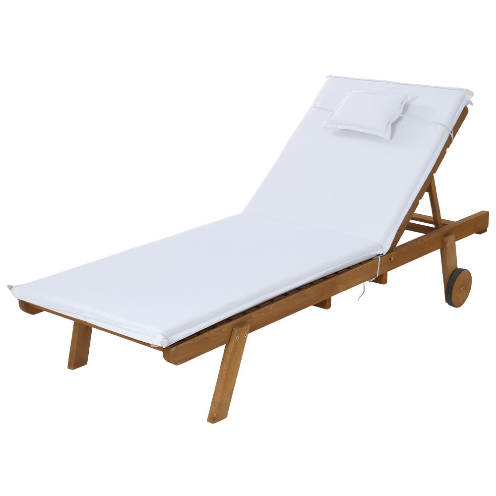 Gardeon Sun Lounge Wicker Lounger Day Bed Wheel Patio Outdoor Setting Furniture - image1