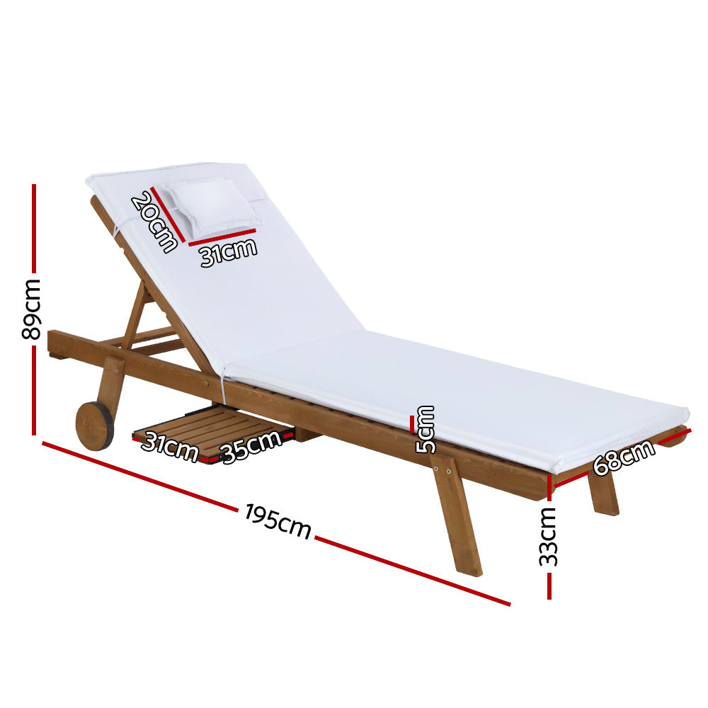 Gardeon Sun Lounger Wicker Lounge Day Bed Wheel Patio Outdoor Setting Furniture - image2