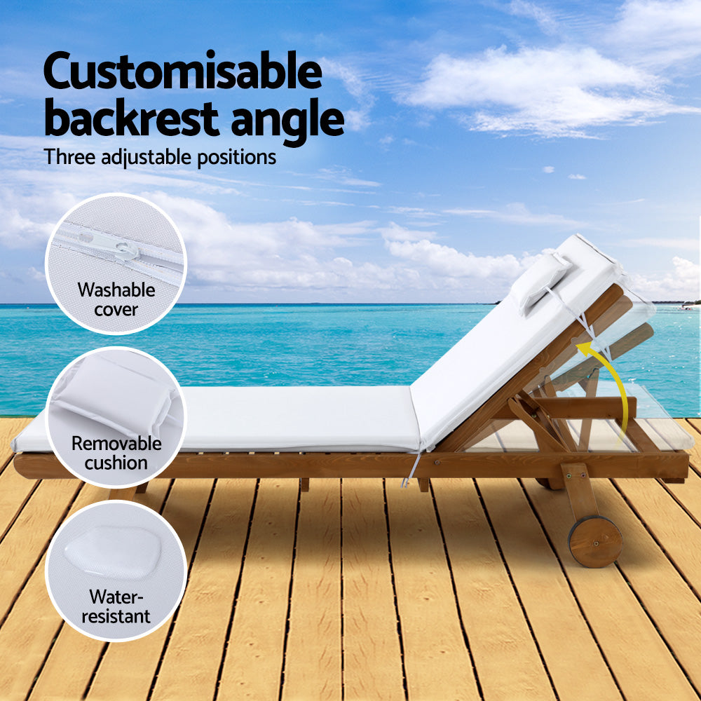 Gardeon Sun Lounger Wicker Lounge Day Bed Wheel Patio Outdoor Setting Furniture - image6